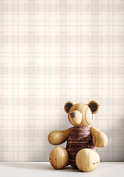 Newroom Vliestapete, Beige Tapete Modern Kariert günstig online kaufen