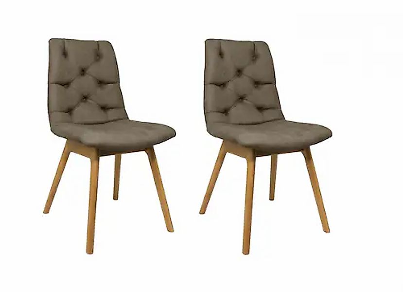 andas 4-Fußstuhl »Ramon«, (Set), 2 St., Microfaser, mit Massivholzbeinen, v günstig online kaufen