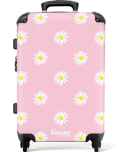 NoBoringSuitcases.com© Hartschalen-Trolley Pastellrosa mit Gänseblümchen 67 günstig online kaufen