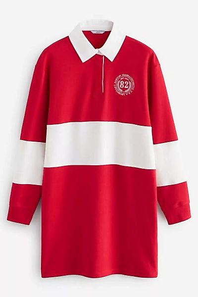 Next Blusenkleid Langärmeliges T-Shirtkleid Poloshirt Rugbyshirt (1-tlg) günstig online kaufen