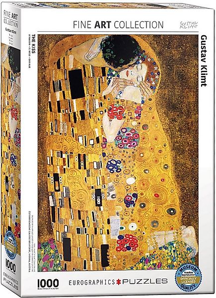 Puzzle 1000 Teile Puzzle - Puzzle - Der Kuss von Gustav Klimt, Puzzleteile günstig online kaufen