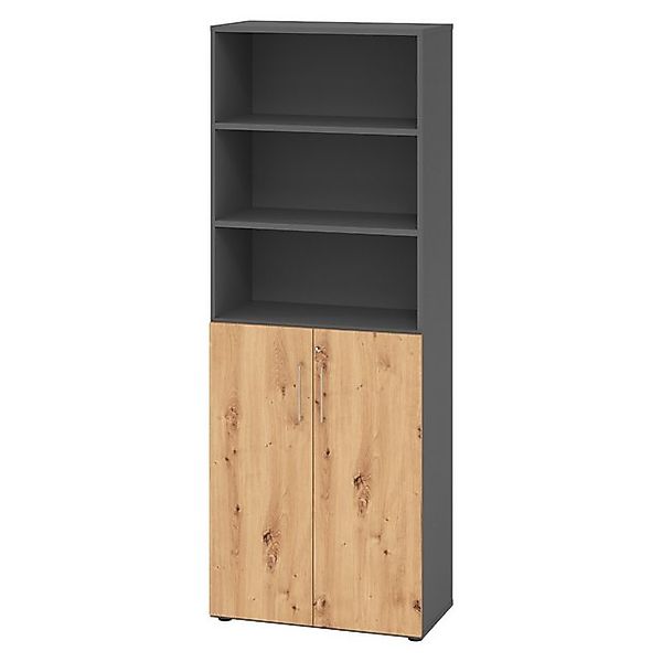 bümö Aktenschrank smart Kombischrank - 3 plus 3 Ordnerhöhen Dekor: Graphit/ günstig online kaufen
