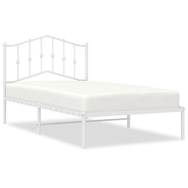 vidaXL Bettgestell mit Kopfteil Metall Weiß 100x190 cm Modell 191925293 günstig online kaufen