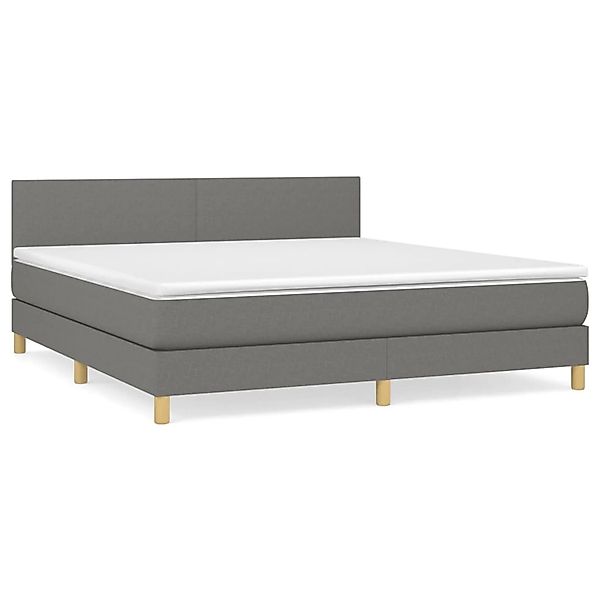 vidaXL Boxspringbett Boxspringbett mit Matratze Dunkelgrau 180x200 cm Stoff günstig online kaufen