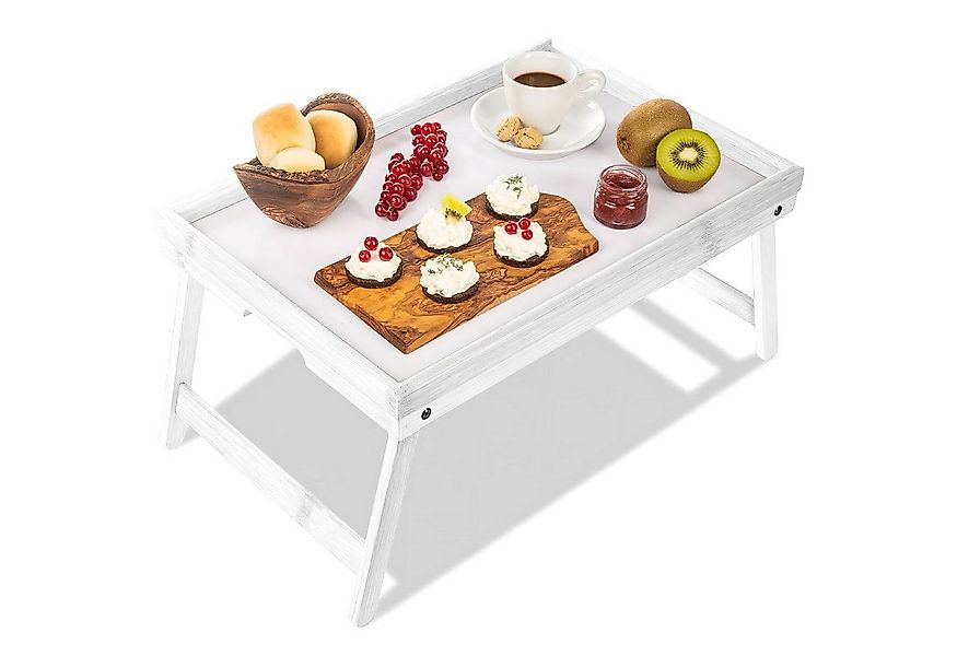 Dimono Tabletttisch DIMONO Bambus Bett Tablett – Klappbares Frühstücks- & S günstig online kaufen