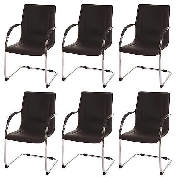 PROREGAL Konferenzstuhl 6er-Set Sammy 93x56x56cm Sitzhöhe 47cm Stahl Braun günstig online kaufen