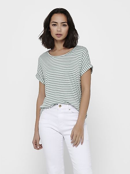 ONLY T-Shirt Gestreiftes T-Shirt mit Rundhalsausschnitt, günstig online kaufen