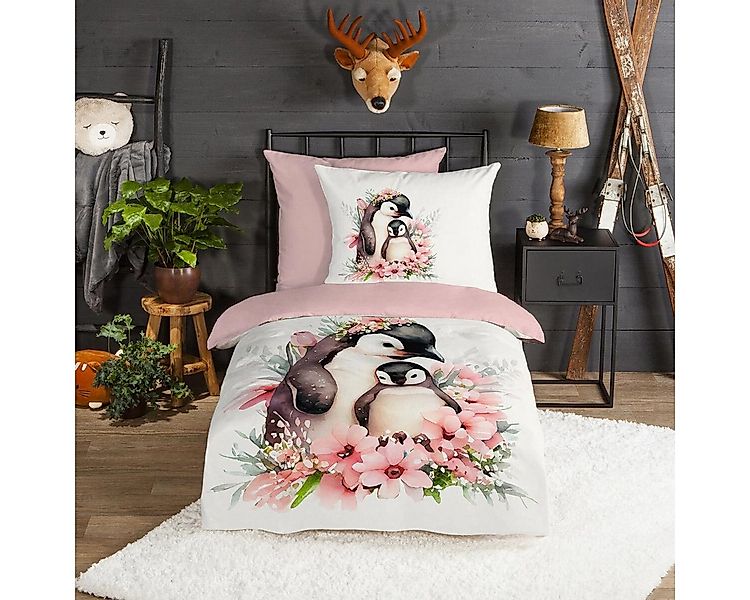 TRAUMSCHLAF Bettwäsche Pinguin, Flanell, 2 teilig, besonders weich und warm günstig online kaufen