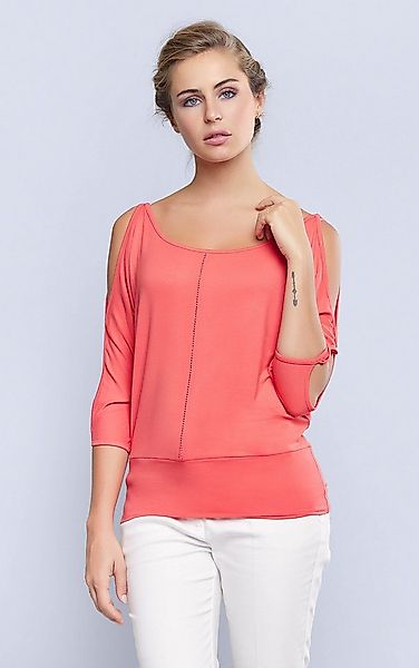 Passioni Langarmshirt mit Schlitzen an den Ärmeln günstig online kaufen