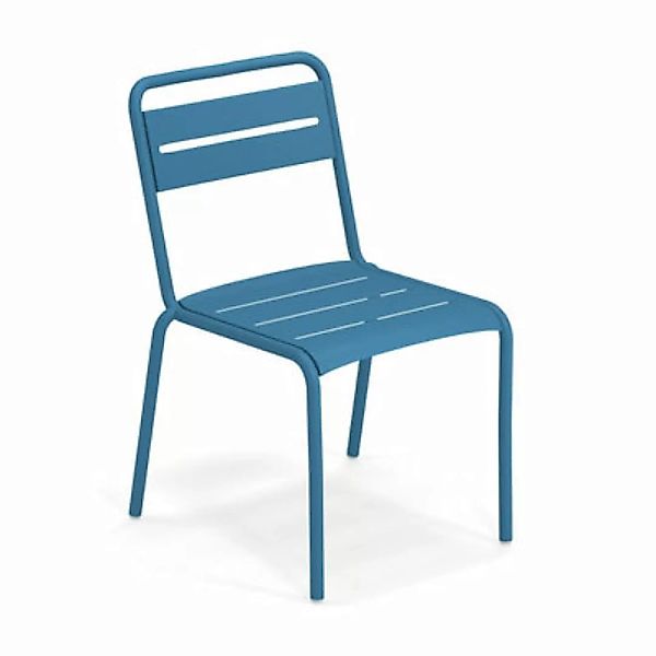 Stapelbarer Stuhl Star metall blau / Aluminium - Emu - Blau günstig online kaufen