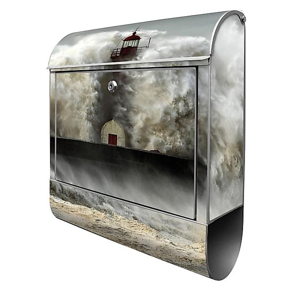 Banjado Design Briefkasten Silber Pulverbeschichtet 39x47x14cm 2 Schlüssel günstig online kaufen