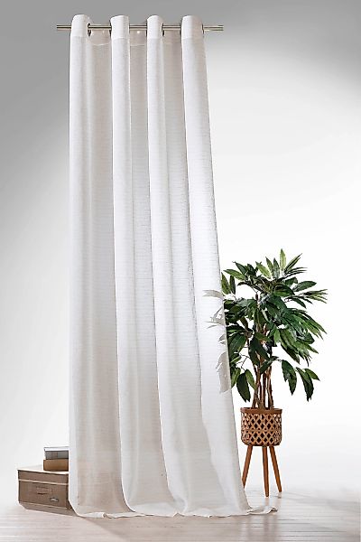 Weckbrodt Vorhang "Natural Chic" Ösen 1 Stk. tlg. Leinen-Optik, Webstreifen günstig online kaufen