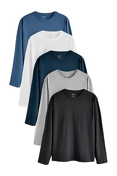 Next T-Shirt 5er-Pack Slim Fit Langarmshirts aus Baumwolle (5-tlg) günstig online kaufen