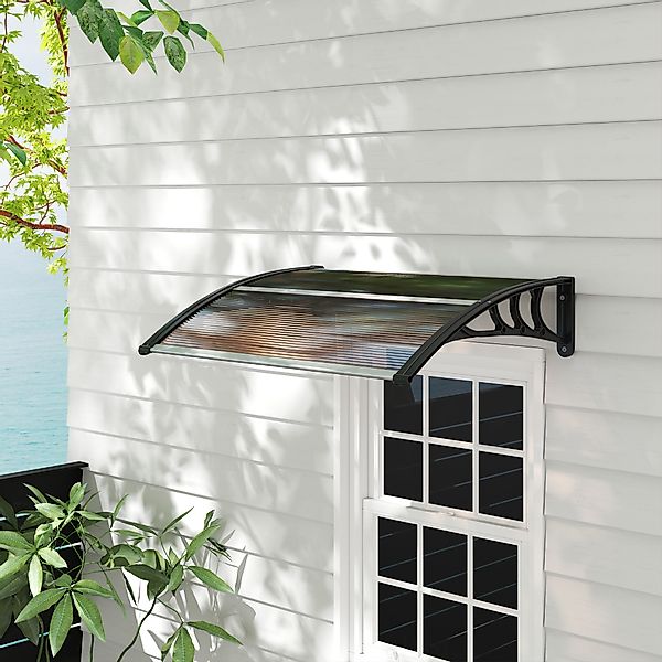 Outsunny Vordach Haustür  Überdachung Pultvordach aus Polycarbonat, Wetterf günstig online kaufen