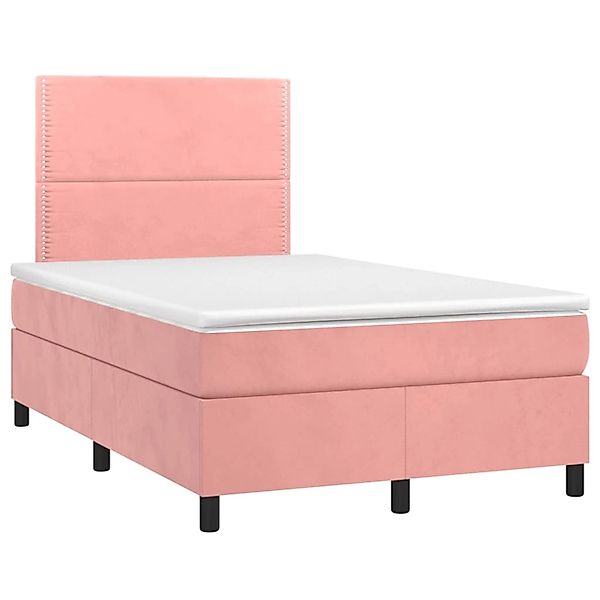 vidaXL Boxspringbett mit Matratze & LED Rosa 120x200 cm Samt 3136058 günstig online kaufen