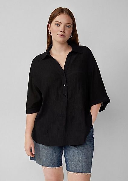 QS Kurzarmbluse Bluse Bluse im Loose Fit mit Wascheffekt günstig online kaufen