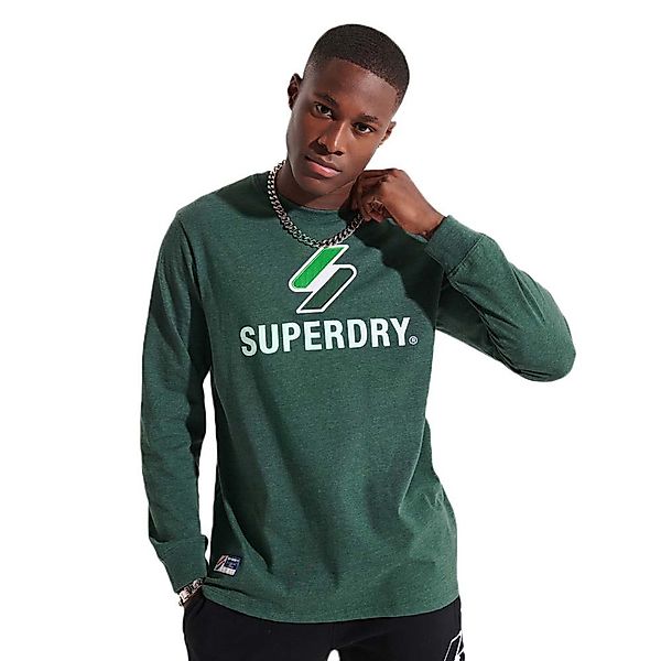 Superdry Code Logo Apq Langarm-t-shirt XL Enamel Green Marl günstig online kaufen
