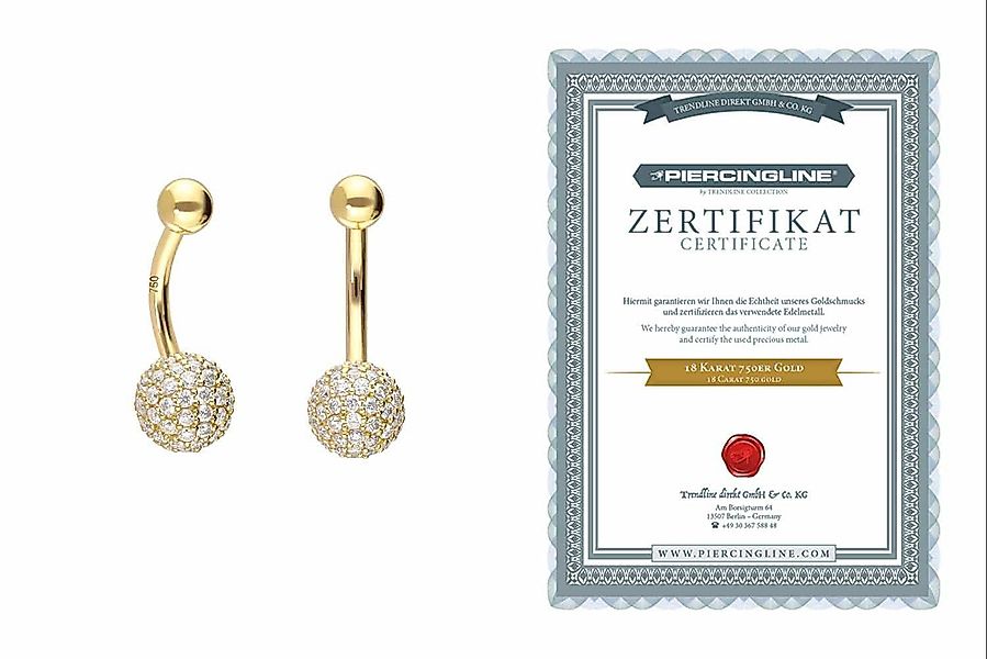 PIERCINGLINE Bauchnabelpiercing 18 Karat Gold Bananabell günstig online kaufen