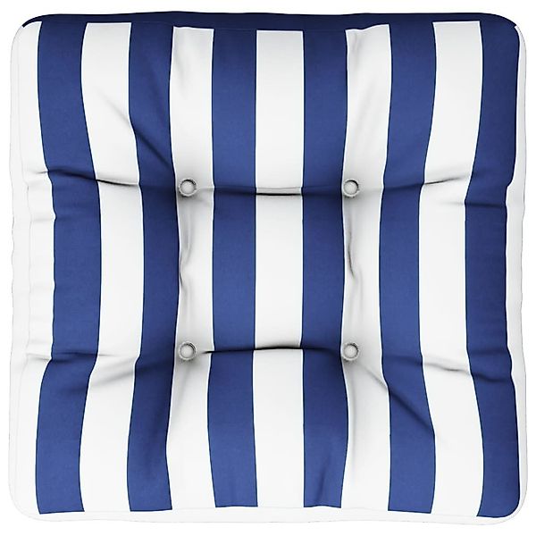 vidaXL Sitzauflage Palettenkissen Blau Weiß Gestreift günstig online kaufen