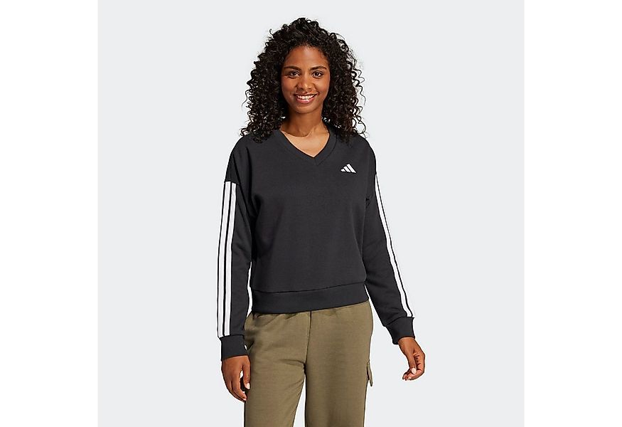 adidas Sportswear Sweatshirt ESSENTIALS 3-STREIFEN FRENCH TERRY V-AUSSCHNIT günstig online kaufen