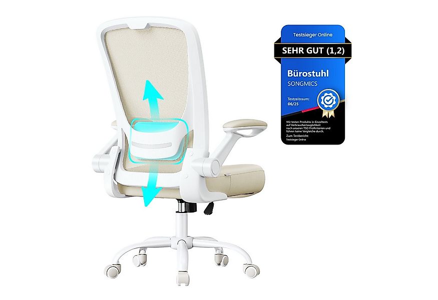 SONGMICS Bürostuhl, ergonomisch, Drehstuhl mit Mesh, Wippfunktion, klappbar günstig online kaufen