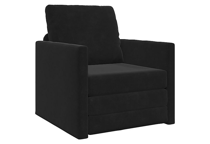 vidaXL Sofa Schlafsessel 2-in-1 Schwarz 74x77x81 cm Samt, 1 Teile günstig online kaufen
