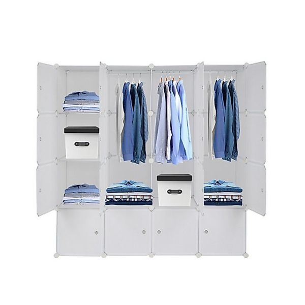 XDeer Kleiderschrank 4 Ebenen Portable Kleiderschrank Schuhschrank mit 3 günstig online kaufen
