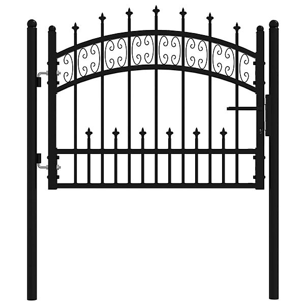vidaXL Zauntor mit Speerspitze Schwarz 103x75 cm Pulverbeschichteter Stahl günstig online kaufen