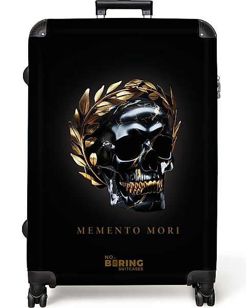 NoBoringSuitcases.com© Hartschalen-Trolley Schwarz mit goldenem Totenkopf u günstig online kaufen