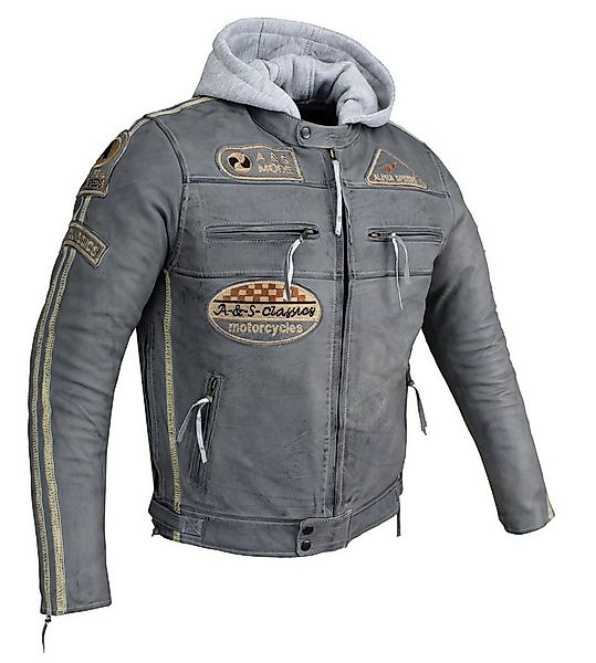 Alpha Speeds Motorradjacke Herren Leder Jacke Biker Freizeit Highway Jacke günstig online kaufen