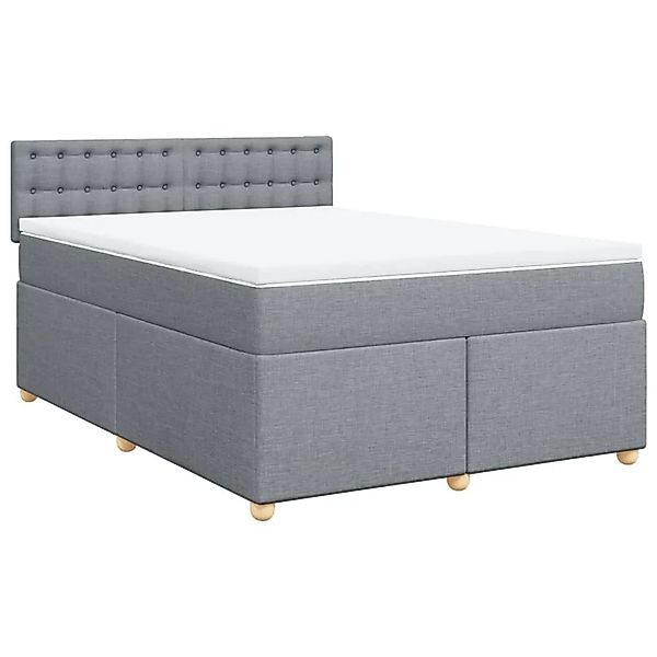 vidaXL Boxspringbett mit Matratze Hellgrau 140x190 cm Stoff 3286689 günstig online kaufen