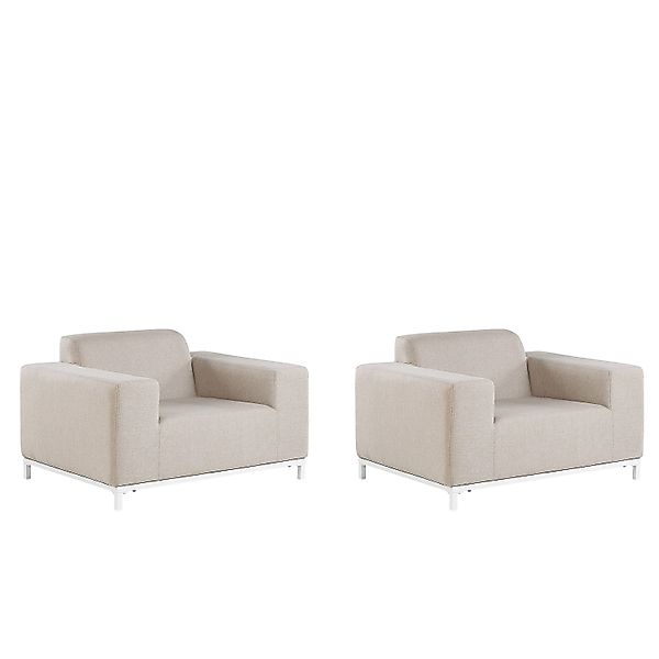 Beliani Sessel Beige Weiss 84x105x68 günstig online kaufen