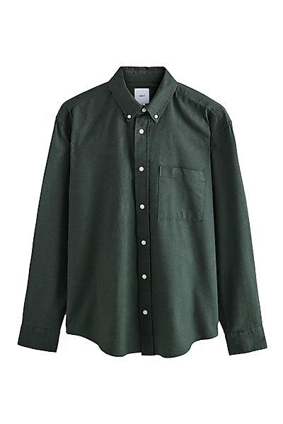 Next Langarmhemd Angerautes, langärmeliges Oxford-Hemd (1-tlg) günstig online kaufen