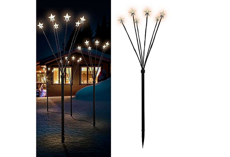 Mojawo Lichtervorhang 12er Set LED-Gartenleuchtstäbe Weihnachtsbeleuchtung günstig online kaufen