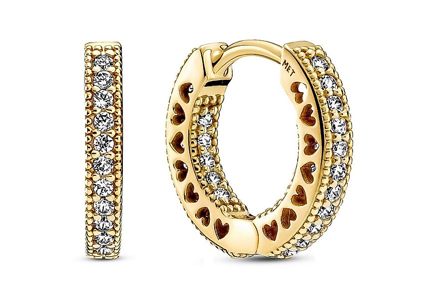 Pandora Paar Creolen Damen-Creolen Pavé Herzen günstig online kaufen