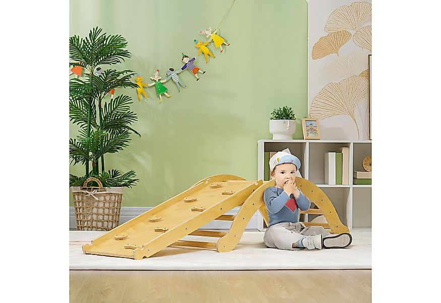 AIYAPLAY Klettergerüst 4 in 1 Set mit Rutsche, aus Holz, (Kletterspielzeug, günstig online kaufen
