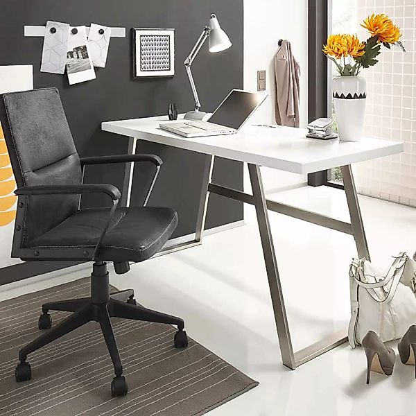 Schreibtisch in Weiß 140 cm breit günstig online kaufen