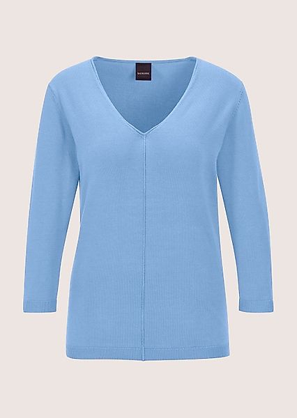 MADELEINE Longpullover "Strickpullover Schlichter Baumwollpullover mit V-Au günstig online kaufen