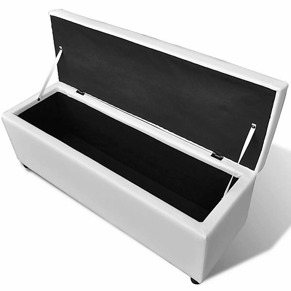 vidaXL Sitzbank Lange Aufbewahrungsbank Holz Weiß günstig online kaufen
