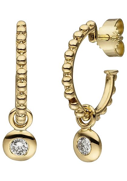 JOBO Paar Creolen, 585 Gold mit 2 Diamanten 0,24 ct. günstig online kaufen