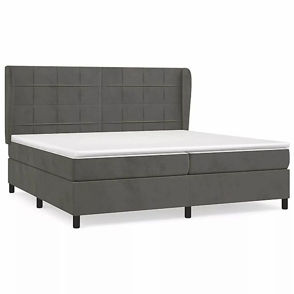 Vidaxl Boxspringbett Mit Matratze Dunkelgrau 200x200 Cm Samt günstig online kaufen