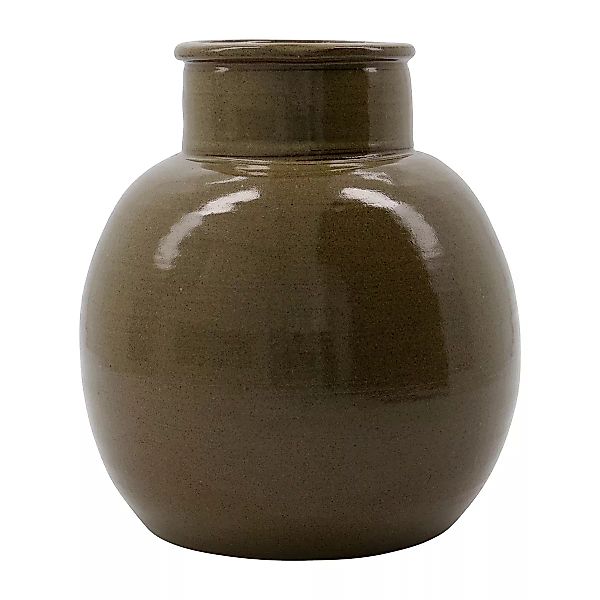 Handgefertigte Vase Aju aus Steingut in Grün günstig online kaufen