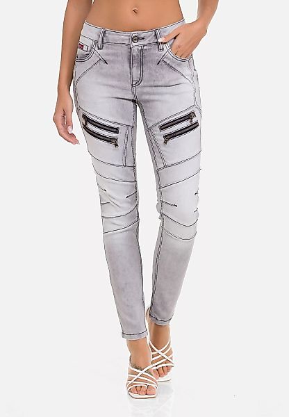Cipo & Baxx Slim-fit-Jeans in sommerlichem Look günstig online kaufen