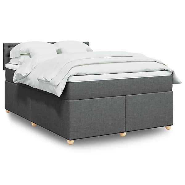 vidaXL Boxspringbett mit Matratze Dunkelgrau 160x200 cm Stoff 3289046 günstig online kaufen