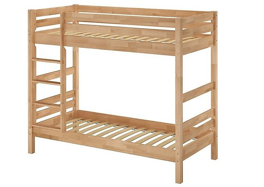 ERST-HOLZ Etagenbett Stockbett 90 x 200 Buche Natur Massiv mit Federleisten günstig online kaufen