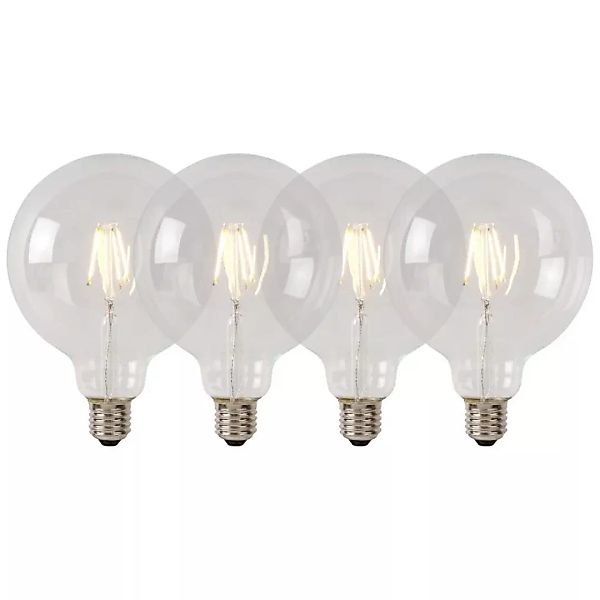 LED Leuchtmittel E27 Globe - G125 in Transparent 7W 1300lm dimmbar Viererpa günstig online kaufen