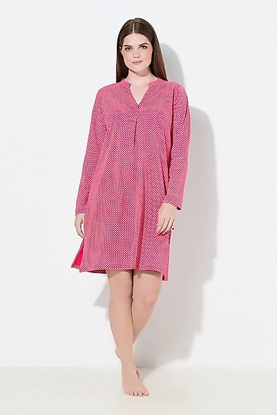 Ulla Popken Nachthemd Nachthemd Muster Rundhals Langarm günstig online kaufen