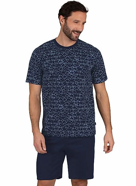 Trigema Schlafanzug "TRIGEMA Kurzer Schlafanzug mit Smiley-Motiv" 1 tlg. günstig online kaufen