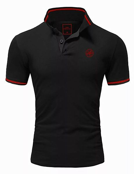 Amaci&Sons Poloshirt MACON Herren Basic Kontrast Stickerei Kurzarm Polohemd günstig online kaufen