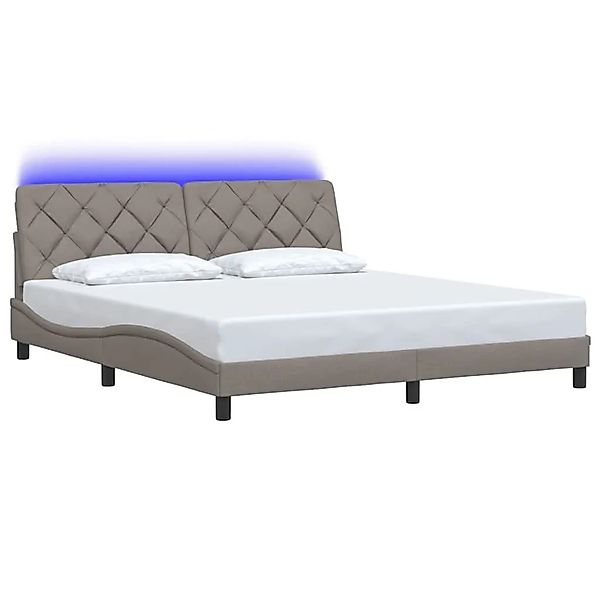 vidaXL Bettgestell mit LED Ohne Matratze Taupe 180x200 cm Stoff 3310689 günstig online kaufen